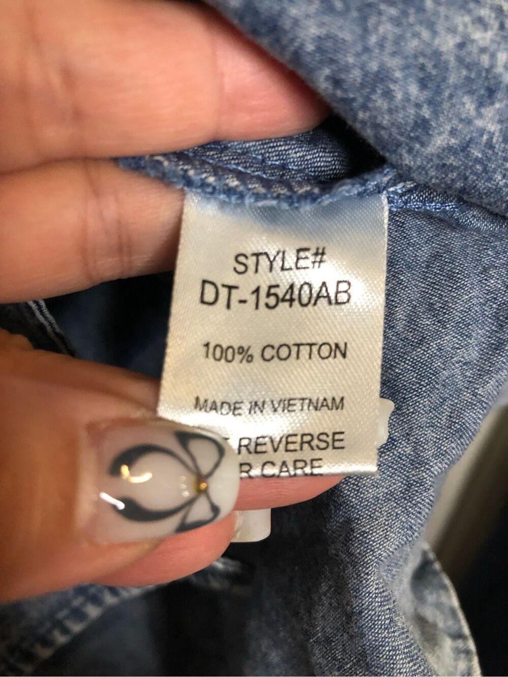 Zenana Acid Wash Denim Shirt A-line Dress L 100% Cotton Button Front Tiered Long - Picture 5 of 8